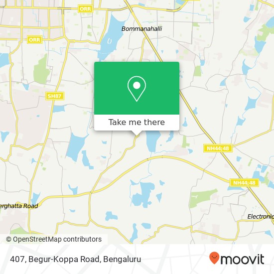 407, Begur-Koppa Road map