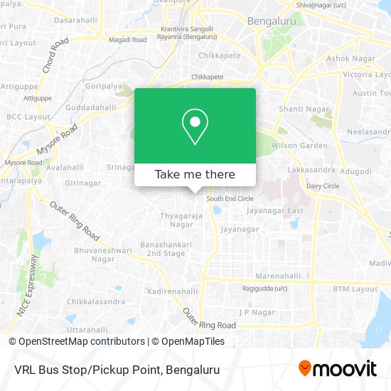 VRL Bus Stop/Pickup Point map