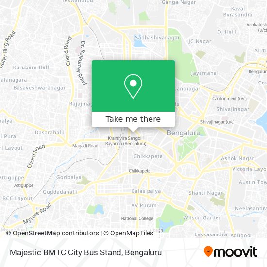Majestic BMTC City Bus Stand map