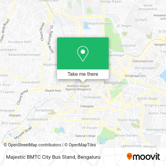 Majestic BMTC City Bus Stand map