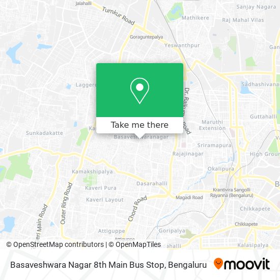 Basaveshwara Nagar 8th Main Bus Stop map