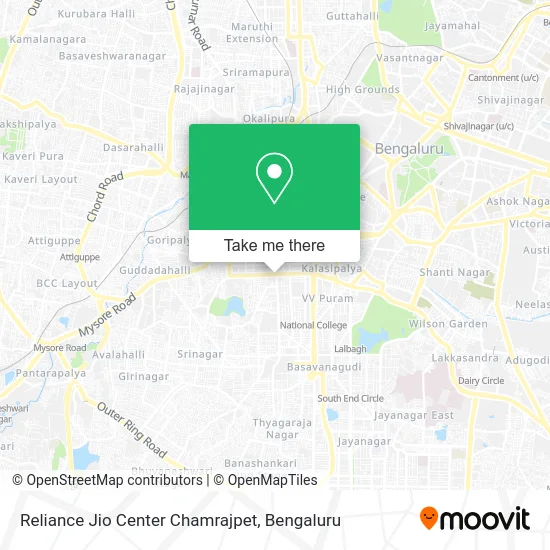 Reliance Jio Center Chamrajpet map