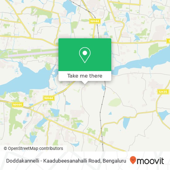 Doddakannelli - Kaadubeesanahalli Road map