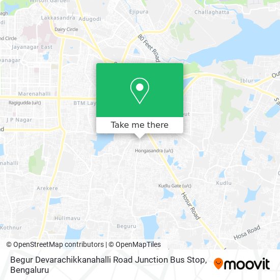 Begur Devarachikkanahalli Road Junction Bus Stop map