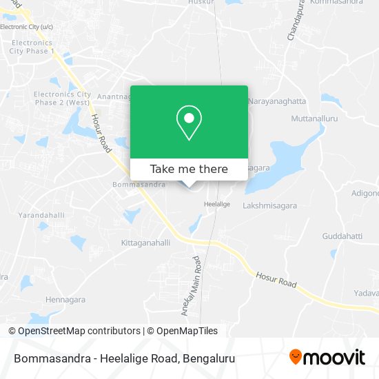 Bommasandra - Heelalige Road map