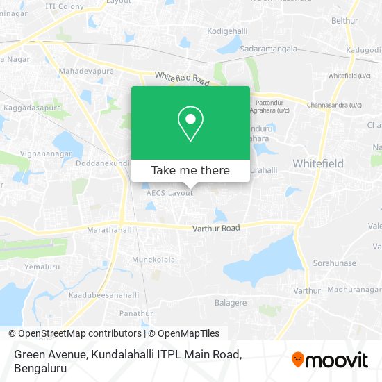 Green Avenue, Kundalahalli ITPL Main Road map