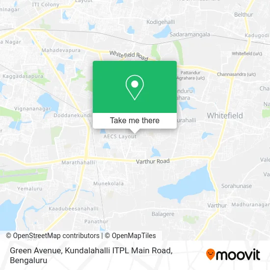 Green Avenue, Kundalahalli ITPL Main Road map