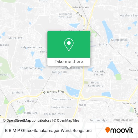 B B M P Office-Sahakarnagar Ward map