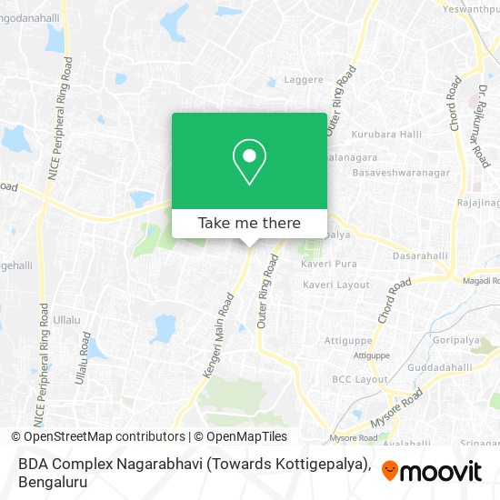 BDA Complex Nagarabhavi (Towards Kottigepalya) map