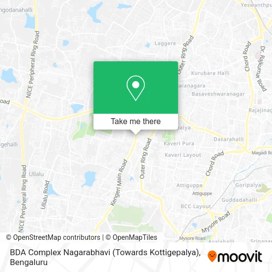 BDA Complex Nagarabhavi (Towards Kottigepalya) map