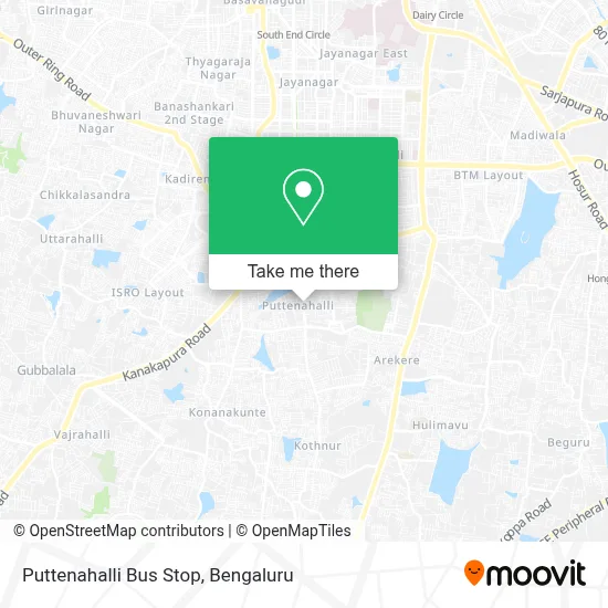 Puttenahalli Bus Stop map