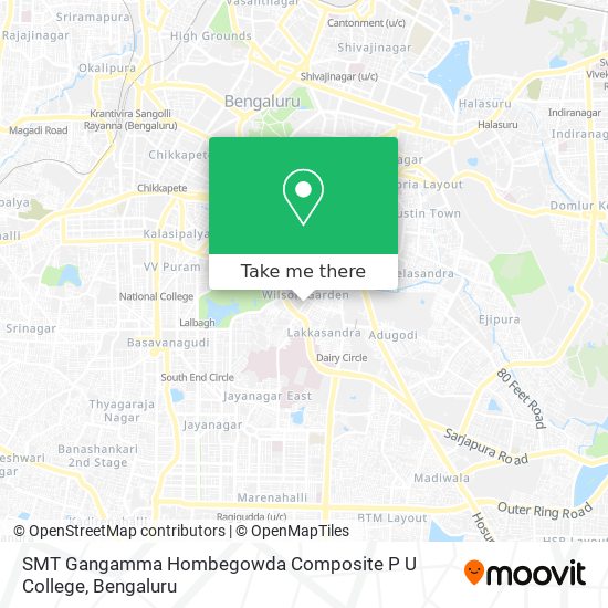 SMT Gangamma Hombegowda Composite P U College map