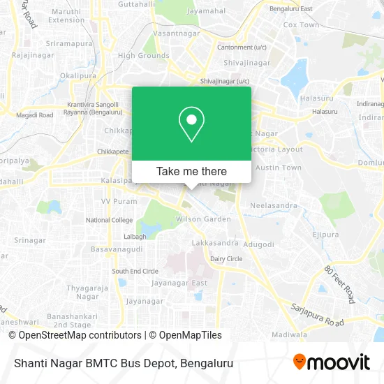 Shanti Nagar BMTC Bus Depot map