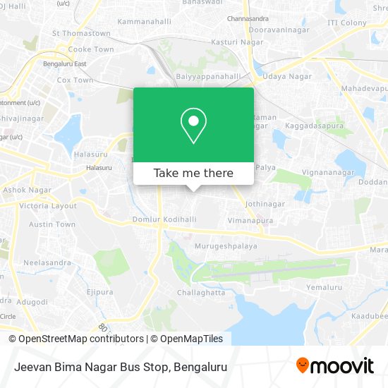 Jeevan Bima Nagar Bus Stop map