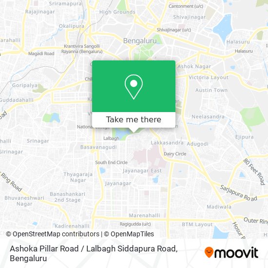 Ashoka Pillar Road / Lalbagh Siddapura Road map