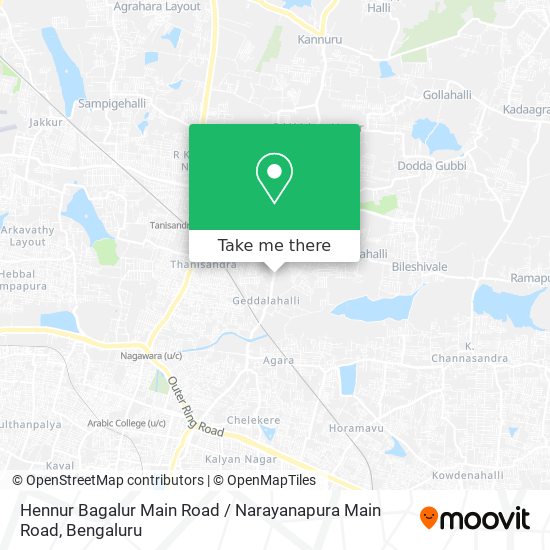 Hennur Bagalur Main Road / Narayanapura Main Road map