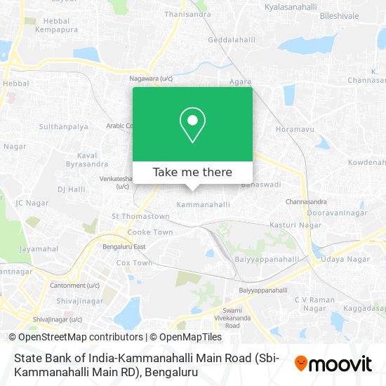 State Bank of India-Kammanahalli Main Road (Sbi-Kammanahalli Main RD) map