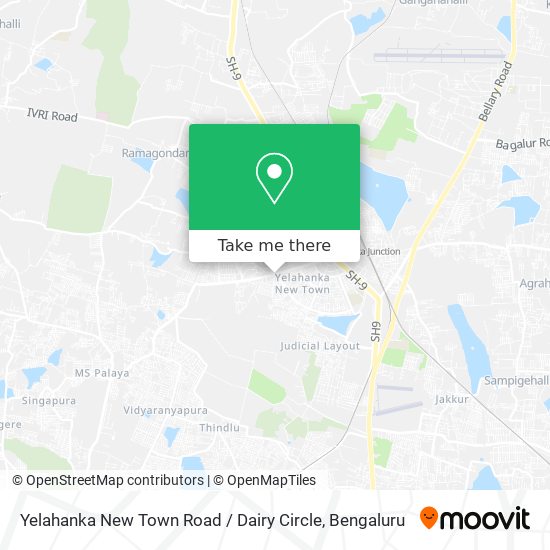 Yelahanka New Town Road / Dairy Circle map