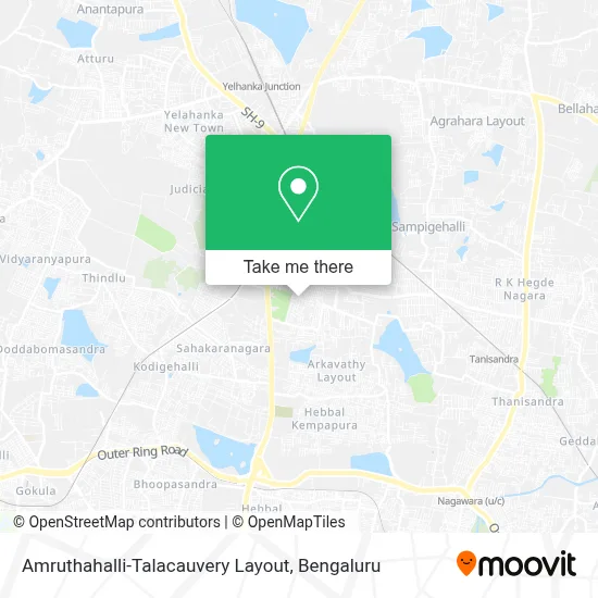 Amruthahalli-Talacauvery Layout map