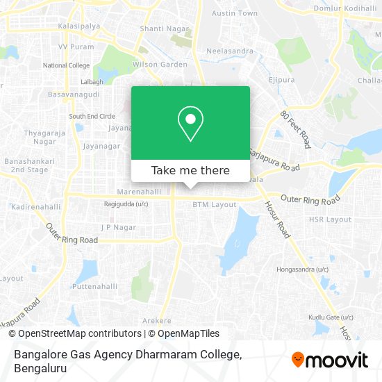 Bangalore Gas Agency Dharmaram College map