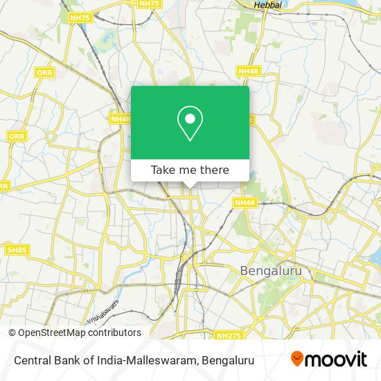 Central Bank of India-Malleswaram map