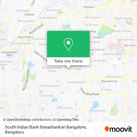 South Indian Bank-Banashankari Bangalore map