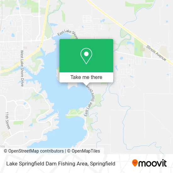 Lake Springfield Dam Fishing Area map