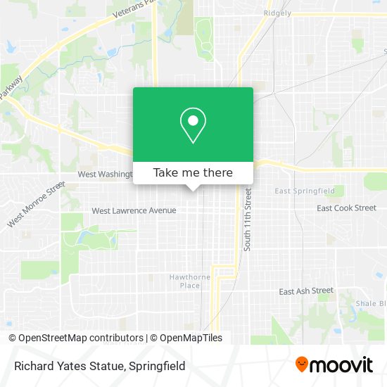 Richard Yates Statue map
