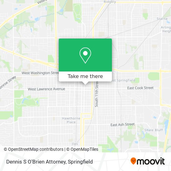 Dennis S O'Brien Attorney map