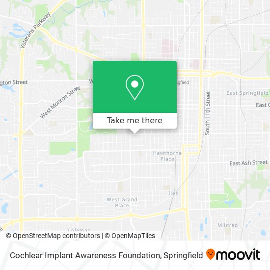 Mapa de Cochlear Implant Awareness Foundation