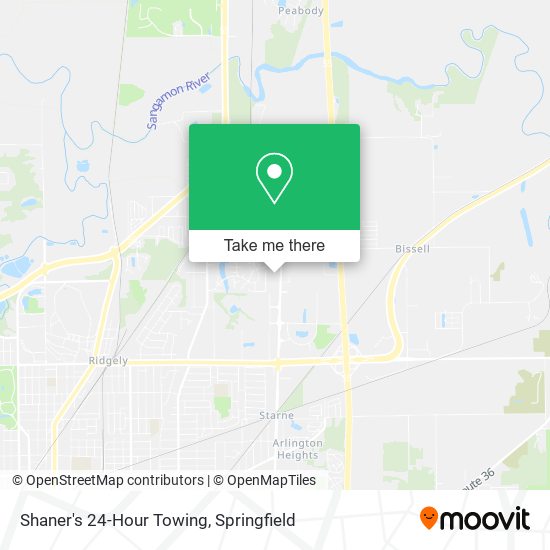 Shaner's 24-Hour Towing map