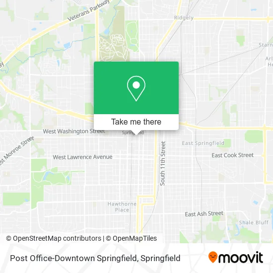 Post Office-Downtown Springfield map