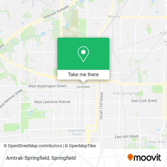 Amtrak-Springfield map