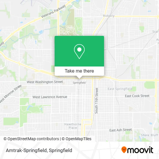 Mapa de Amtrak-Springfield