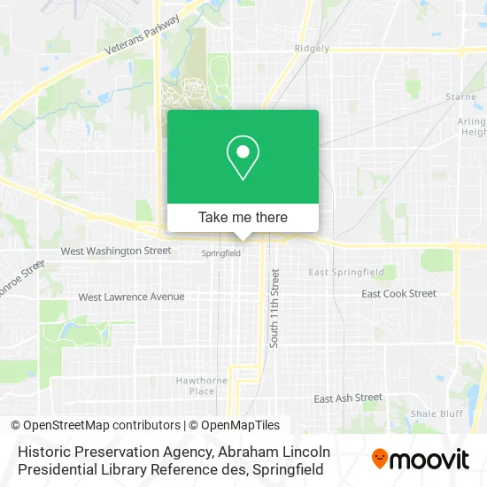 Historic Preservation Agency, Abraham Lincoln Presidential Library Reference des map