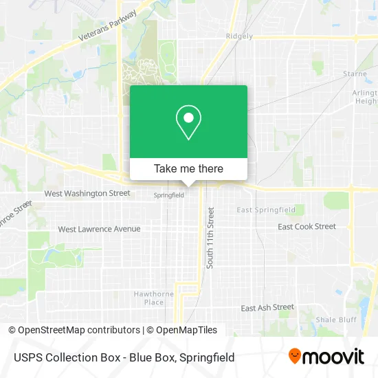 Mapa de USPS Collection Box - Blue Box