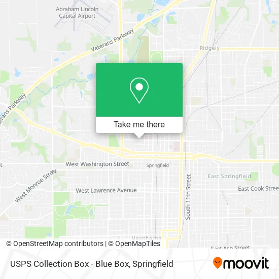 USPS Collection Box - Blue Box map
