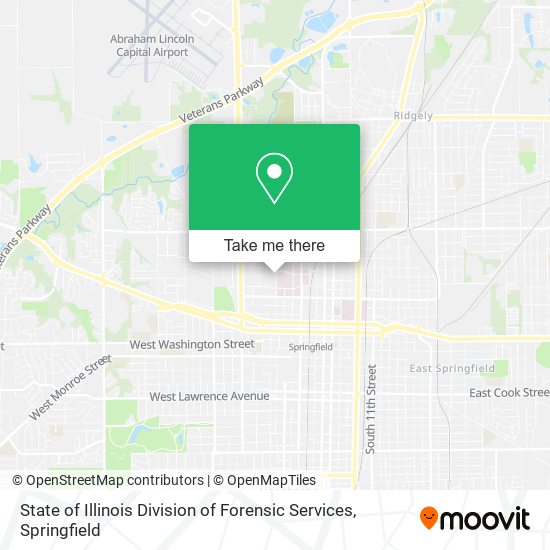 State of Illinois Division of Forensic Services map
