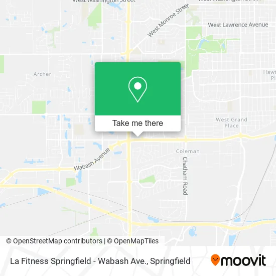 Mapa de La Fitness Springfield - Wabash Ave.