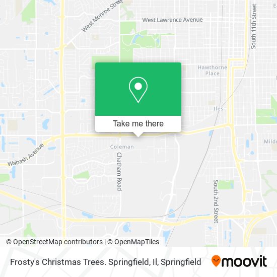Mapa de Frosty's Christmas Trees. Springfield, Il