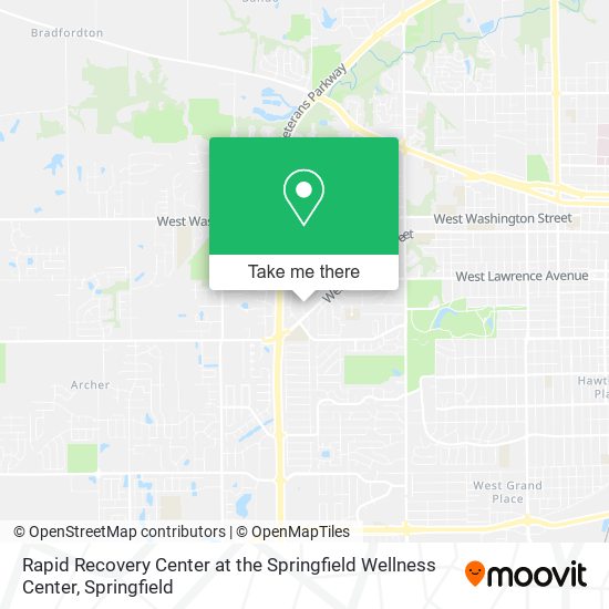 Rapid Recovery Center at the Springfield Wellness Center map