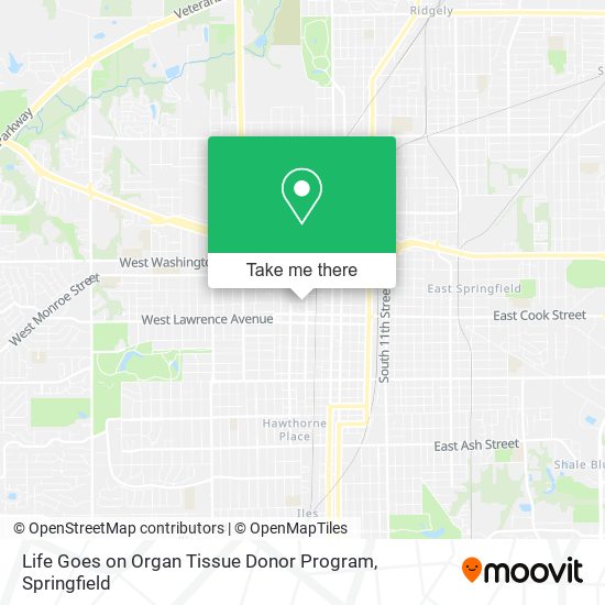 Mapa de Life Goes on Organ Tissue Donor Program