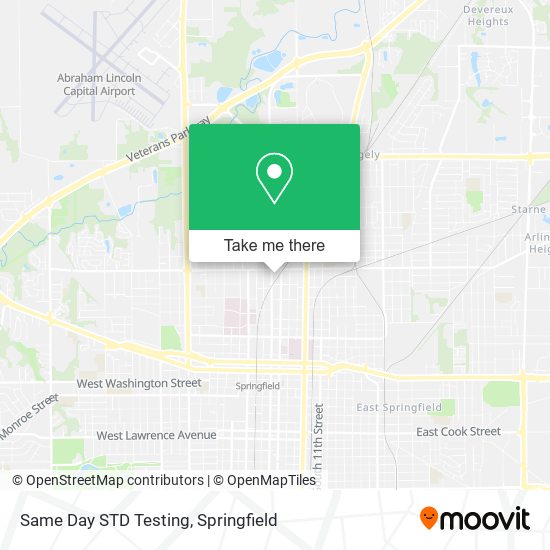 Same Day STD Testing map