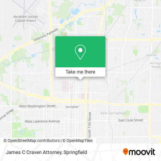 James C Craven Attorney map