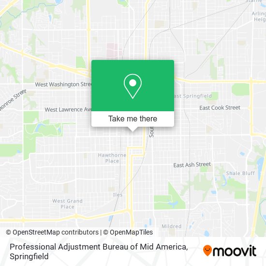Professional Adjustment Bureau of Mid America map