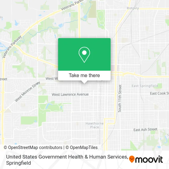 United States Government Health & Human Services map