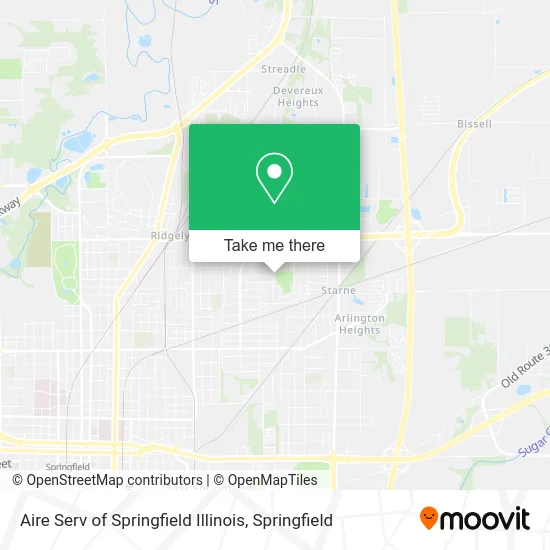 Aire Serv of Springfield Illinois map