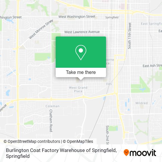Burlington Coat Factory Warehouse of Springfield map