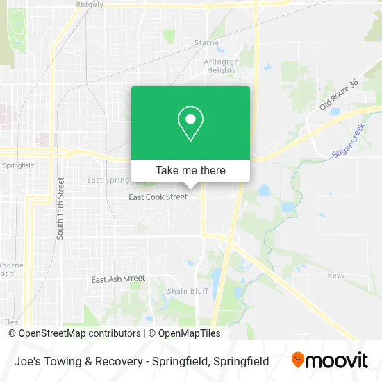 Joe's Towing & Recovery - Springfield map