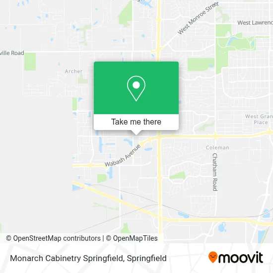 Monarch Cabinetry Springfield map
